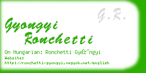 gyongyi ronchetti business card